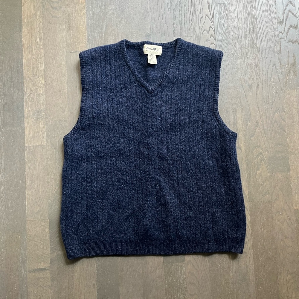 Eddie Bauer knit navy sweater vest
